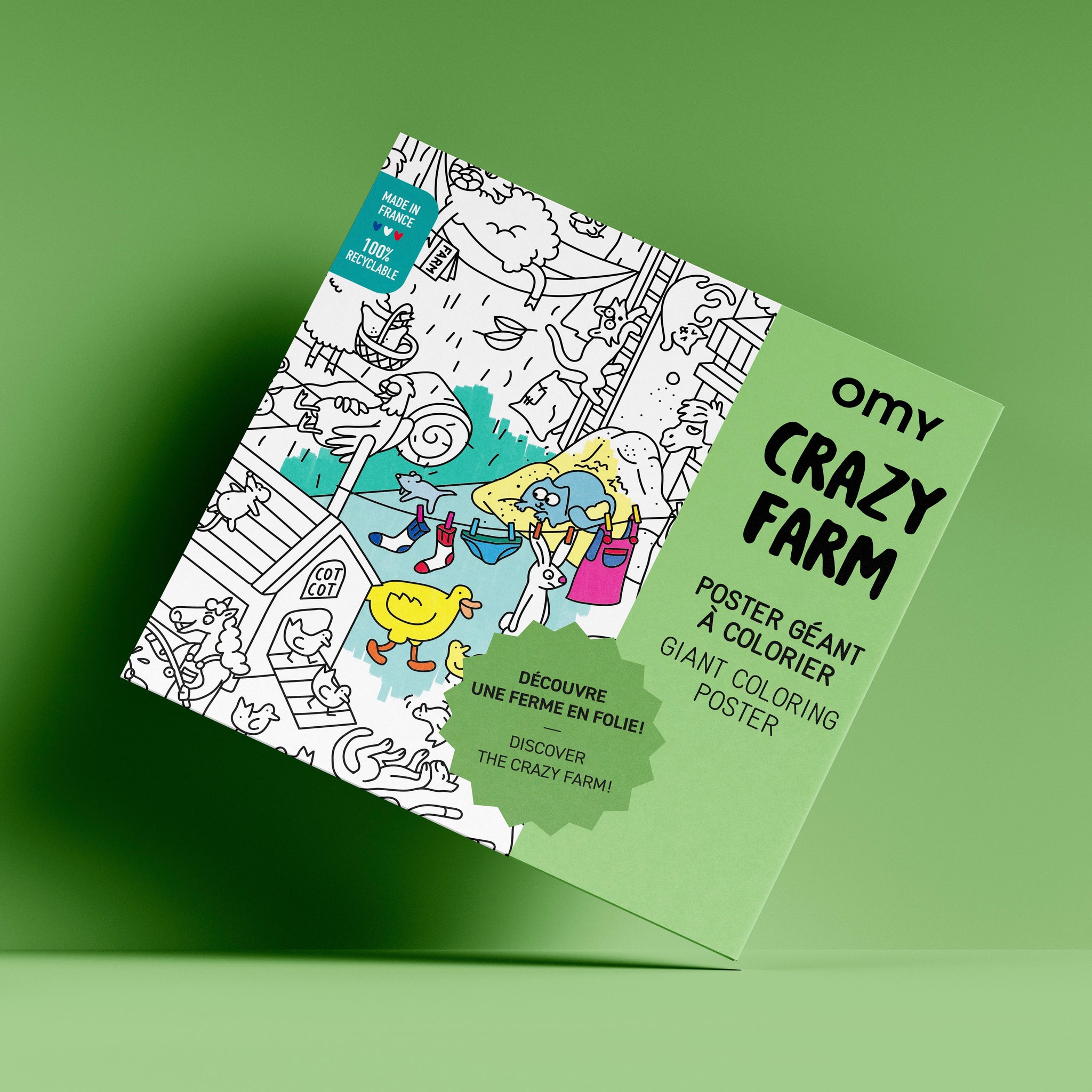 Crazy Farm Giant Coloring Poster for Kids