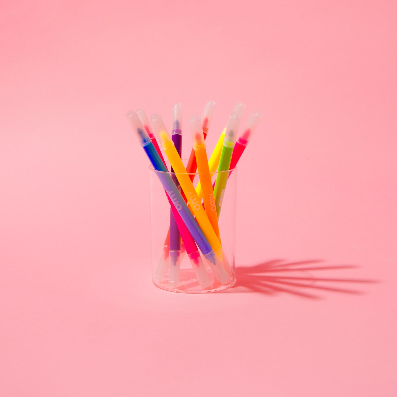 OMY fluorescent markers set with bright colors for creative coloring, art projects and kids’ drawing activities.