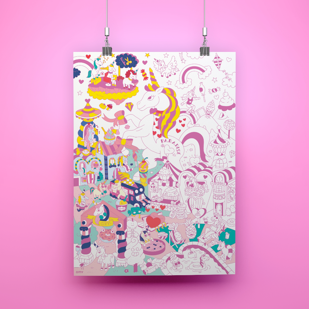 unicorn giant coloring poster