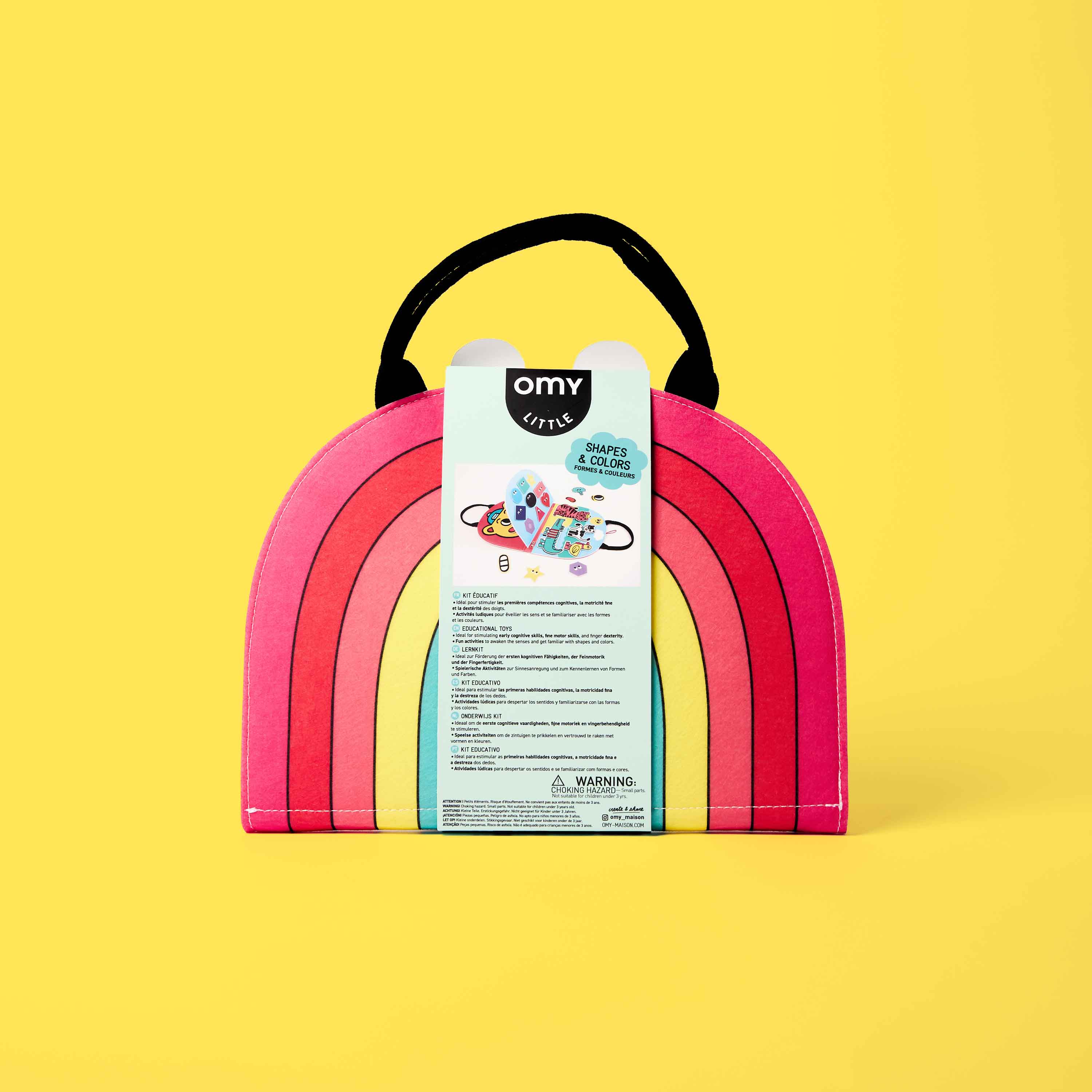 Back of Montessori Playkit packaging showing contents and educational activities for toddlers.