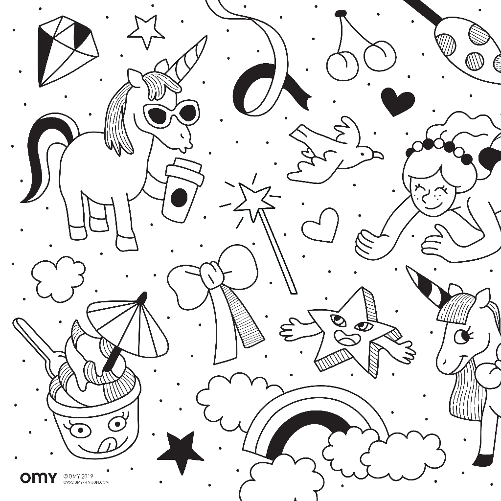 Unicorn mini - Coloring set