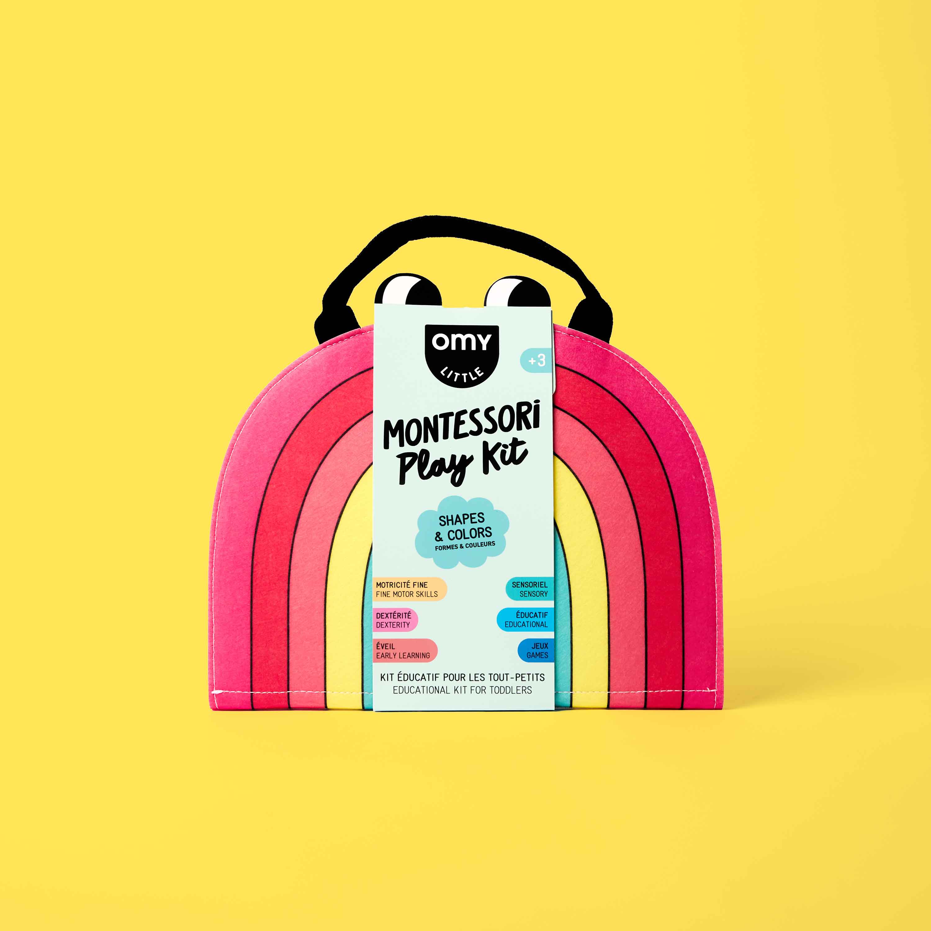 Montessori Playkit for toddlers — shapes and colors educational travel kit with sensory activities.