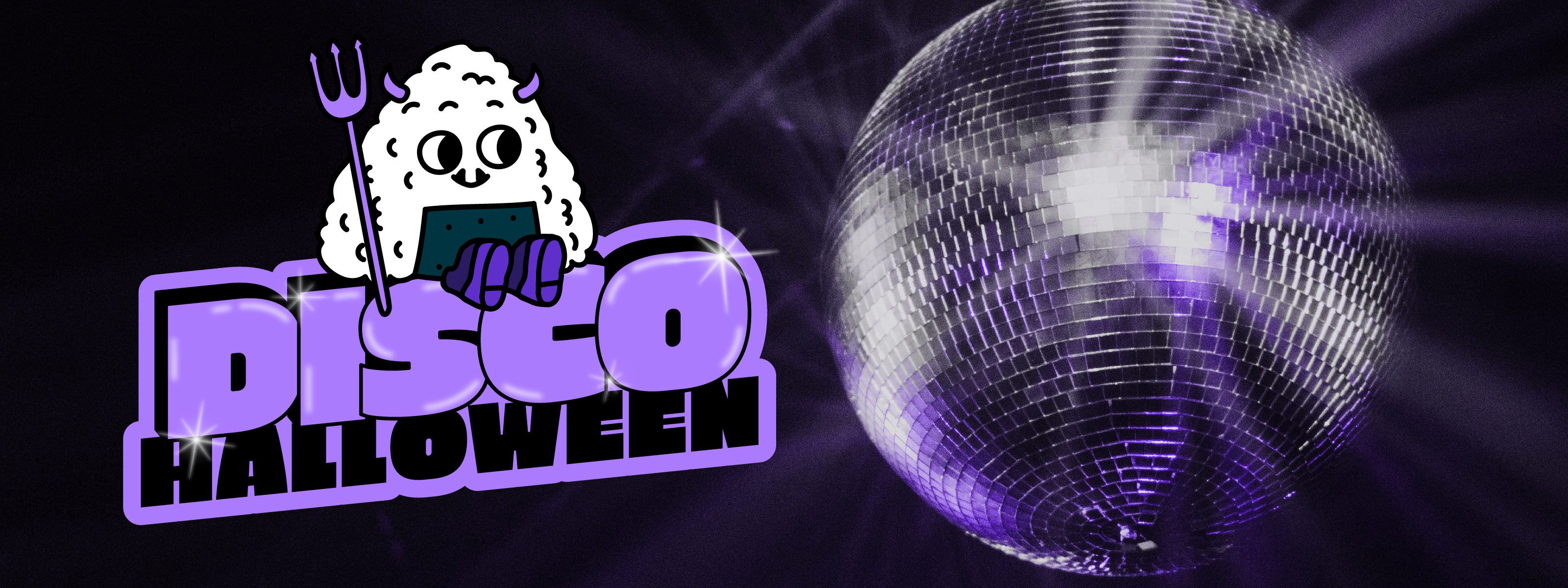 Halloween 2025 OMY party set with vampire poster, glow-in-the-dark nail stickers, tattoos, and disco decorations in a spooky neon setup 